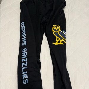 OVO Black Sweatpants with Memphis Grizzlies Logo